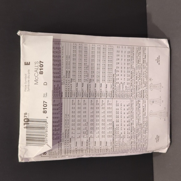 McCall's 8107 Vintage Women's Dress Uncut Sewing Pattern Size D (12, 14, 16) - Picture 2 of 3